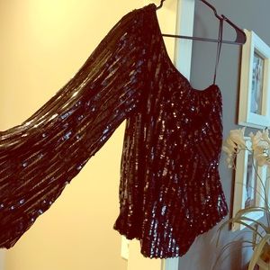 Sequin off the shoulder blouse